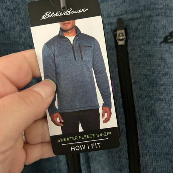 Eddie Bauer Sweater Fleece 1/4 Zip Mock Neck Classic Fit Pullover M Medium New - Picture 5 of 7